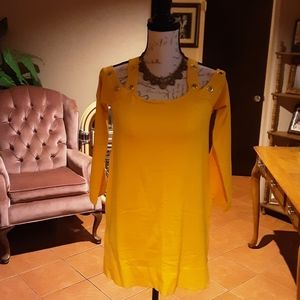 Thalia Sodi Yellow Blouse Spandex